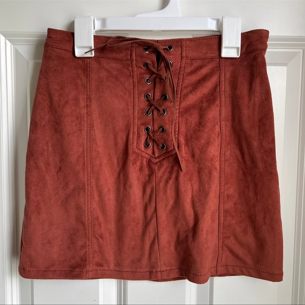 Forever 21 Burnt Orange Suede Skirt